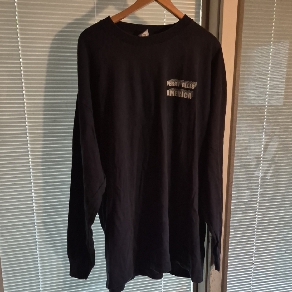 Perry Ellis America Long Sleeve Size 4X Mens 100% Cotton Tee